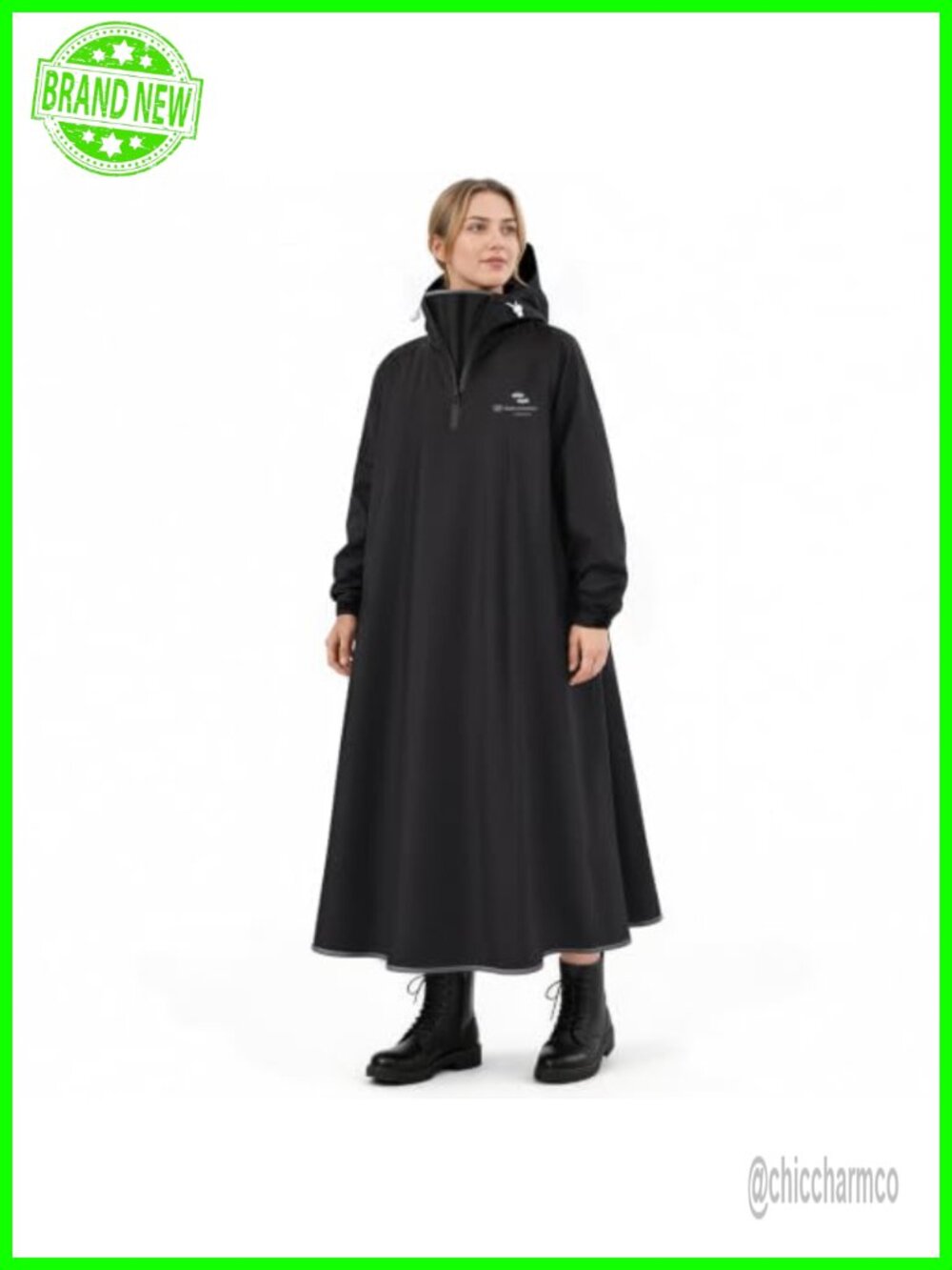 Waterproof Hooded Long Rain Poncho Reusable Oxford Raincoat